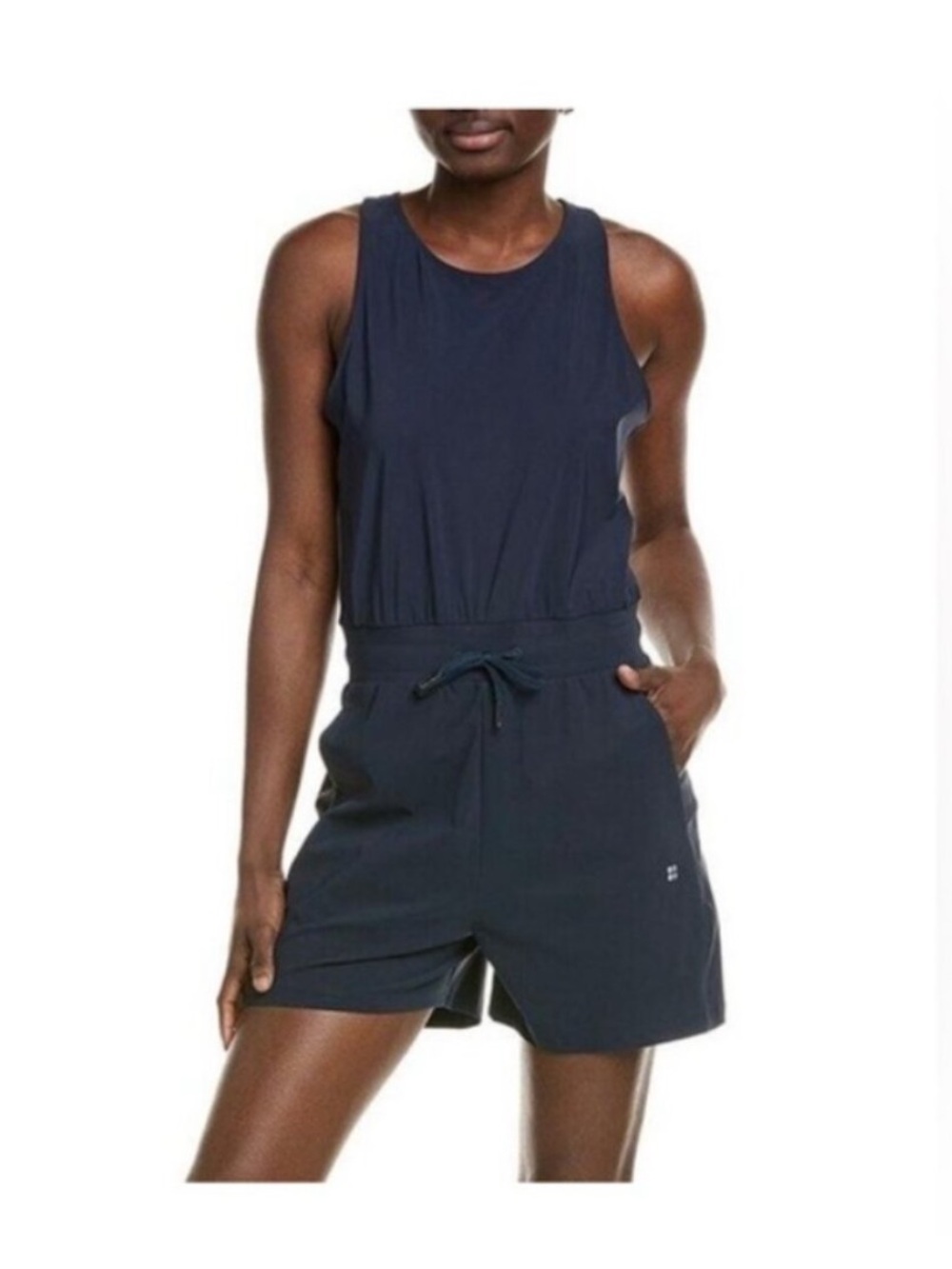 Sweaty Betty Explorer one piece romper in navy blue 12